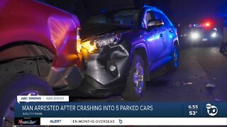 San Diego Police: Drunk driver leaves several parked cars damaged in South Park