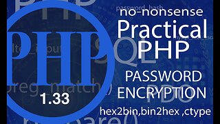 video #33 - Advance PHP | PASSWORD ENCRYPTION