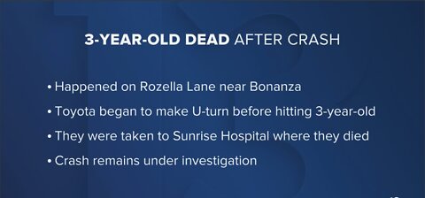 3-year-old dead after collision in Las Vegas
