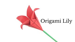 Origami Lily Flower Tutorial - DIY Easy Paper Crafts