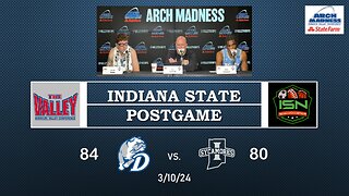 Indiana St. Post-Game Coach Schertz, #3 Ryan Conwell, #21 Robbie Avila After 84-80 Loss to Drake MVC