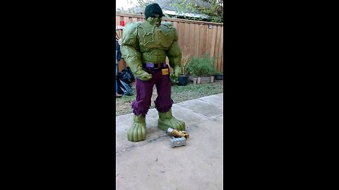 Battle hammer toss at Thanos gauntlet with the hulk at a birthday party in Houston Texas