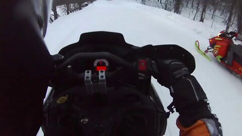 Snowmobile Trail Riding (Munising Michigan) Part 7