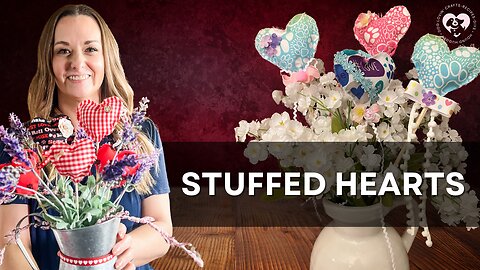 DIY Fabric Stuffed Hearts on Sticks