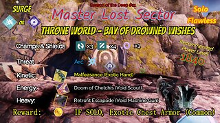 Destiny 2 Master Lost Sector: Dreaming - Bay Drowned Wishes on Arc Warlock Solo-Flawless 6-11-23
