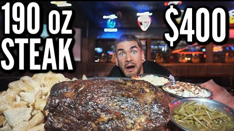 IMPOSSIBLE 15LB TEXAS STEAK CHALLENGE (PRIME RIB) | BIGGEST FOOD CHALLENGE EVER | MAN VS FOOD