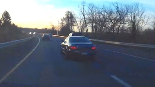 Crazy highway lane changing caught on dashcam