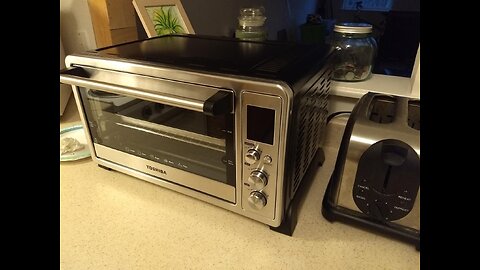 TOSHIBA AC25CEW-SS Large 6-Slice Convection Toaster Oven Countertop, 10-In-One with Toast, Pizz...