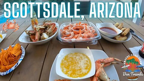 Enjoying Some Crab Legs & Shrimp In Scottsdale Arizona by The Swimming Pool 🌵
