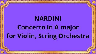 NARDINI Concerto in A major for Violin, String Orchestra