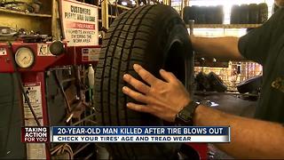 20-year-old man killed after tire blows out