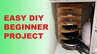 Easy beginner project | In-cupboard frypan rack