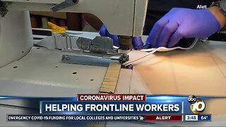 Local leather shop making masks for health workers