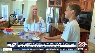 A local 13-year-old is selling cookies to pay for upcoming hockey season