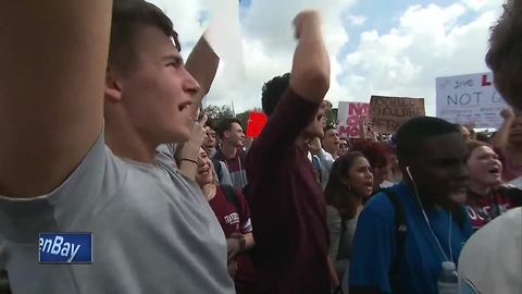 Students preparing to protest gun violence in schools