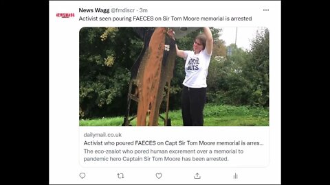 Eco-zealot, 21, shown on video pouring FAECES over memorial to Captain Sir Tom Moore is arrested