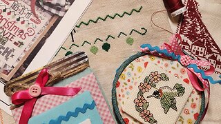 The Vintage Stitcher flosstube: Cross stitch updates. 😍 #crossstitch #flosstube #christmasmoviesal