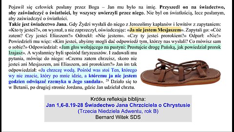 Jan 1,6-8.19-28 Świadectwo Jana Chrzciciela o Chrystusie