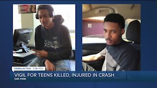 Vigil held for Oak Park teens involved in car crash