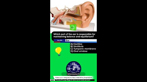 ANSWER Question: Medical MCQs Part EAR 2.#medical #ear #health #3Dmedico #education