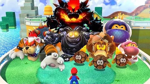 Can Giga Cat Mario fight all Bosses at Once in Super Mario 3D World + Bowser's Fury? (HD)