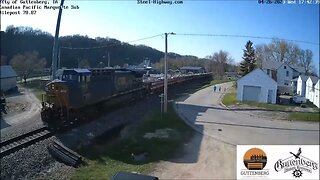 SB CPKC Ballast Hoppers at Guttenberg, IA on April 26, 2023