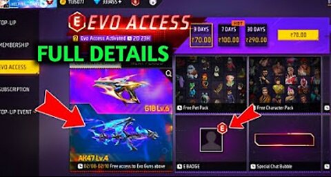 Free fire give free one evo gun