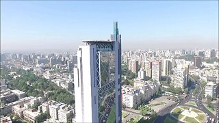 Aerial view at Plaza Italia in Santiago, Chile