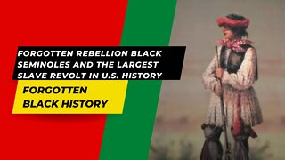 FORGOTTEN REBELLION BLACK SEMINOLES AND THE LARGEST SLAVE REVOLT IN U.S. HISTORY