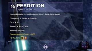 Destiny 2 Legend Lost Sector: Perdition 9-14-21