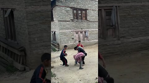 GOAL. . . “True Happiness” Children playing football in Jumla with a slipper.