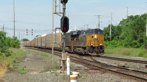 CSX Eastbound Autorack Train From Marion, Ohio Part 2 Going Backwards