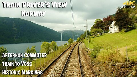 4K CABVIEW: Afternoon Commuter Train From Bergen to Voss with pointers