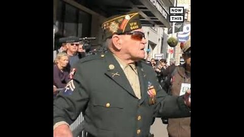 WWII Veteran Fights Back Against Anti Trump Protestors.