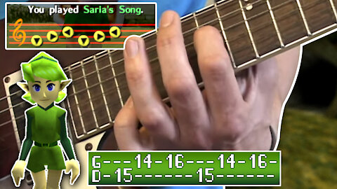 Saria's Song Guitar Tutorial (Lost Woods from Zelda Ocarina of Time)