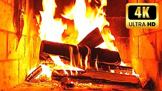 STUNNING FIREPLACE 4K 🔥 Best Burning Fireplace & Most Crackling Fire Sounds 🔥Cozy Fireplace Ambience