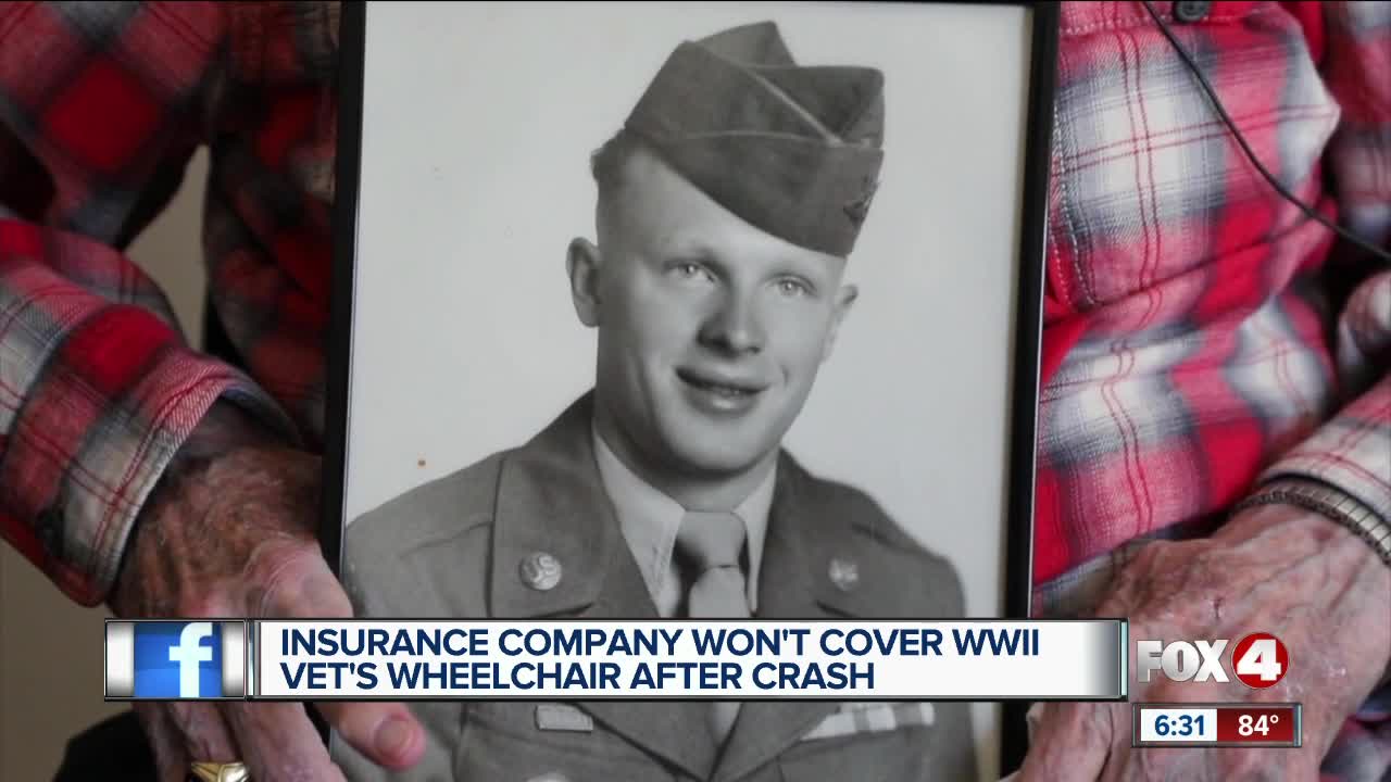 Insurance company denies coverage for World War II Veteran's electric wheelchair