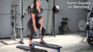 Sumo Squats on Benches
