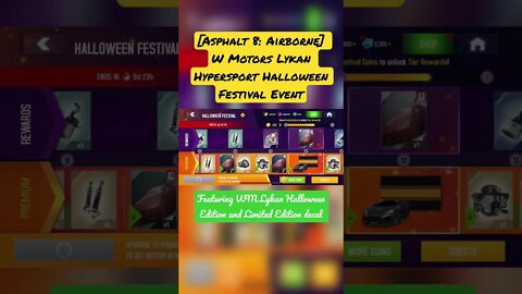 [Asphalt 8: Airborne (A8)] W Motors Lykan Hypersport Halloween Edition Festival Event | #Shorts clip