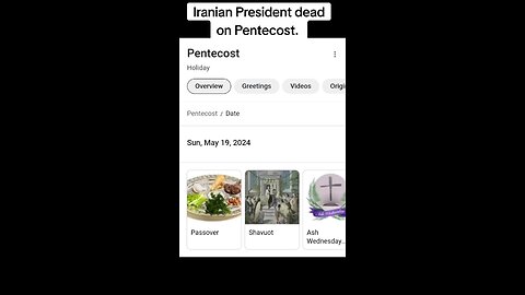 Iranian President Dead on Pentecost