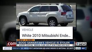 Vegas man in viral video has vehicle stolen