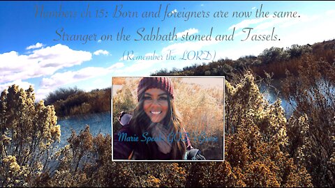 Num ch 15: Born & foreigners now the same. Stranger on Sabbath stoned & Tassels. (Remember the LORD)