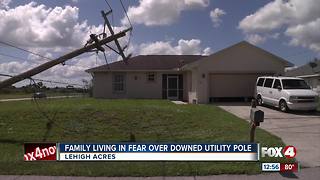 Family living in fear of downed utility pole