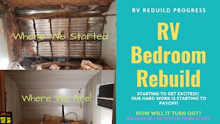 RV Rebuild\Remodel - New Ceiling & Wall panels installed. Removing & reinstalling windows & more!