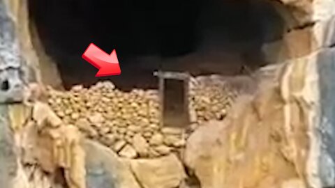 Possibility that someone lived in the hole in the mountain cliff