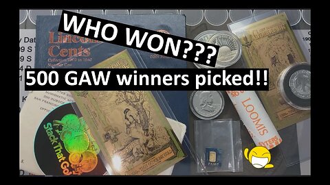 WINNERS PICKED!! 500 GAW Winners selected! See who won!