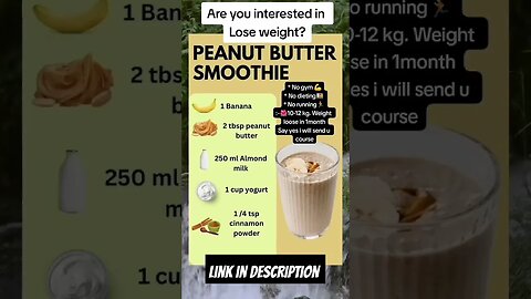 How to make healthy peanut butter smoothie for weight loss | Effective weight loss smoothie #shorts