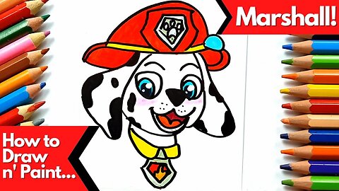 How to Draw and Paint Marshall the Puppy from Paw Patrol