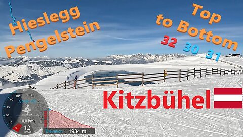[4K] Skiing Kitzbühel KitzSki, Hieslegg to Pengelstein Top to Bottom, Austria, GoPro HERO11