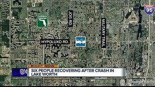 6 people injured in 5-vehicle crash in suburban Lake Worth